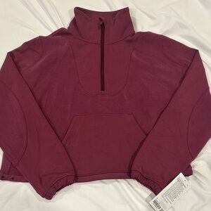 NWT Lululemon brushed Softstreme ribbed half zip size 8